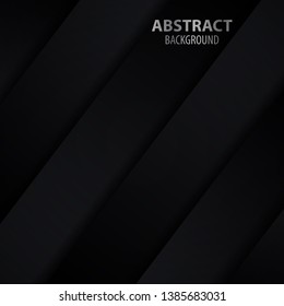 Abstract 3d dark background with black paper layers - Vector