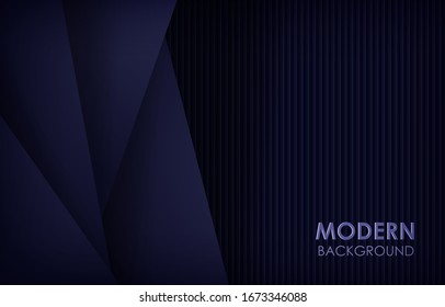 Abstract 3d dark background with black paper layers. Vector geometric illustration of carbon sliced and textured shapes. Graphic design element. Minimal design.