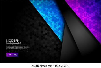 Abstract 3D dark background with purple and blue gradient. Decorative element for design.