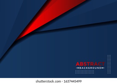 abstract 3d dark blue background with a combination of luminous red overlap style graphic design element