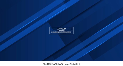Abstract 3D dark blue diagonal geometric background. Overlapping square and triangle shapes with line pattern. Vector Eps10