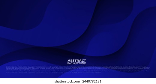 Onda azul oscuro abstracto 3d con fondo de forma de sombra. Fondo de onda futurista. Vector Eps10