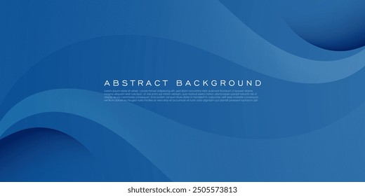 Abstractas onda azul oscuro 3D con fondo de forma de sombra. Fondo de onda futurista. Vector Eps10