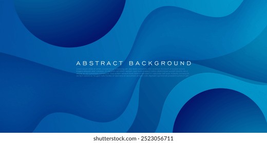 Abstract 3d dark blue wave with circle shadow shape pattern background. Futuristic wave background. Eps10 vector