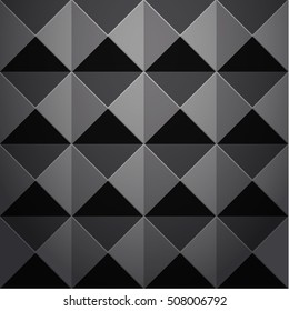 Abstract 3d dark geometric background. Simple clean dark background texture. 3D Vector interior wall panel pattern. Seamless texture.