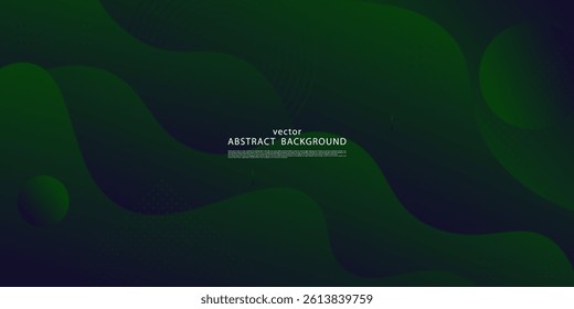 Abstract 3D dark green background. Realistic design with wave pattern. Vector Eps10