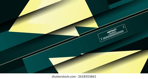 Abstract 3D dark green diagonal geometric background. Overlapping square and triangle shapes with simple pattern. Vector Eps10
