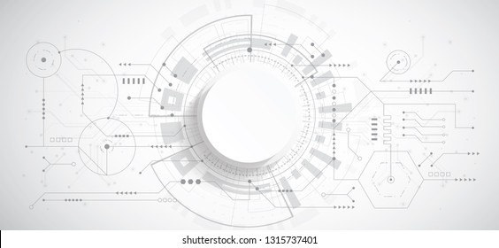 Abstract 3d design background with technology dot and line circuit board texture. Modern engineering, futuristic, science communication concept. Vector illustration