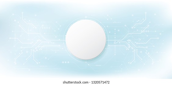 Abstract 3d design background with technology dot and line circuit board texture. Modern engineering, futuristic, science communication concept. Vector illustration