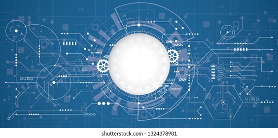 Abstract 3d design background with technology dot and line circuit board texture. Modern engineering, futuristic, particles, big data, science communication concept. Vector illustration