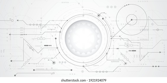 Abstract 3d design background with technology dot and line circuit board texture. Modern engineering, futuristic, science communication concept. Vector illustration