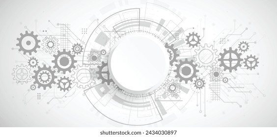 Abstract 3d design background with technology dot and line circuit board texture. Modern engineering, futuristic, science communication concept. Vector illustration