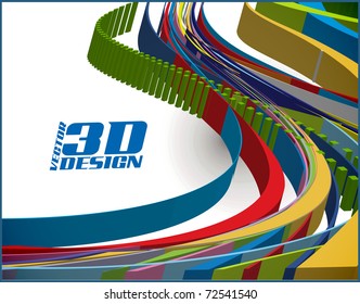 Abstract 3d design background, vector illustration