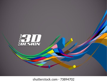 Abstract 3d design background, vector illustration