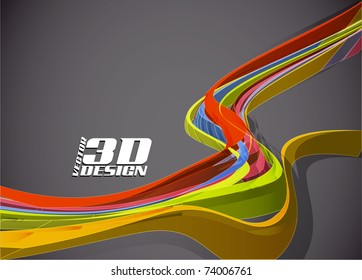 Abstract 3d design background, vector illustration