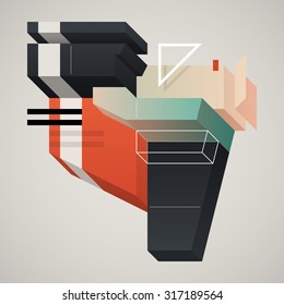 Abstract 3d design element. EPS10 vector template