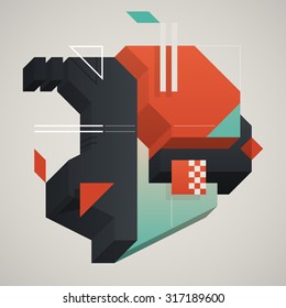 Abstract 3d design element. EPS10 vector template