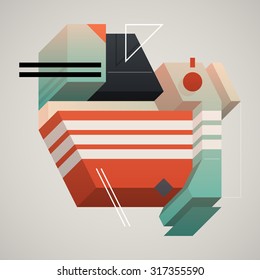 Abstract 3d design element. EPS10 vector template