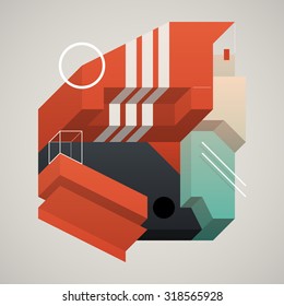 Abstract 3d design element. EPS10 vector template