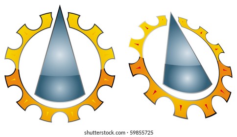 Abstract 3D design element with white background