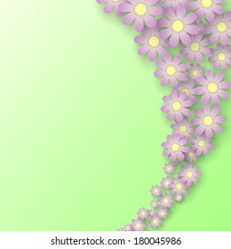 Abstract 3D design flowers  background paper style