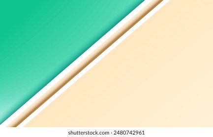 Abstract 3d Diagonal Divide background. simple design and contrasting color of green and beige, separated by a white diagonal line, make visually striking and versatile for various design purposes
