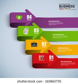 Abstract 3D Digital Business Arrow Infographic