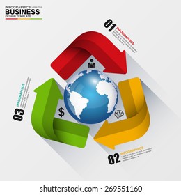 Abstract 3D digital business arrow Infographic