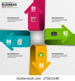 Abstract 3D digital business arrow Infographic