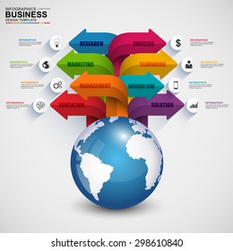 Abstract 3D digital business arrow Infographic. Can be used for workflow processes, banner, diagram, number options, work plan, web design.