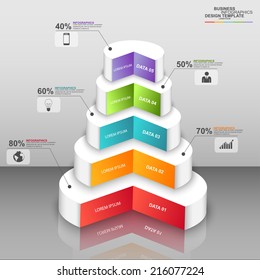 Abstract 3D digital business circle Infographic