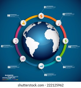 Abstract 3D digital business circle Infographic