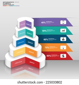Abstract 3D digital business circle Infographic 