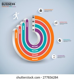 Abstract 3D digital business circle Infographic