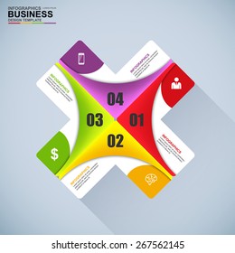 Abstract 3D digital business Infographic