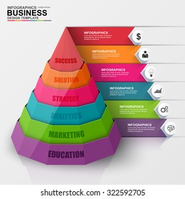 Abstract 3D digital business Infographic. Can be used for workflow process, business pyramid, banner, diagram, number options, work plan, web design.