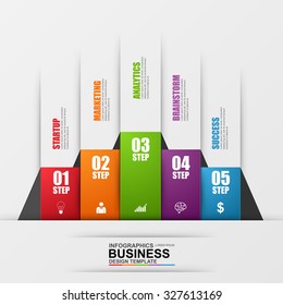 Abstract 3D digital business Infographic. Can be used for workflow process, business stair, startup, banner, diagram, number options, work plan, web design.