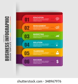 Abstract 3D digital business label Infographic. Can be used for business process with 6 options, steps, part, banner, number options, work plan, web design.