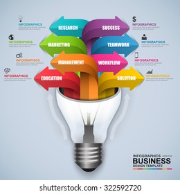 Abstract 3D digital business light bulb Infographic. Can be used for workflow processes, startup, banner, diagram, number options, work plan, web design.