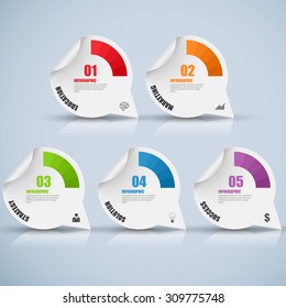 Abstract 3D digital business marketing Infographic. Can be used for business concept with 5 options, banner, diagram, number options, work plan, web design.