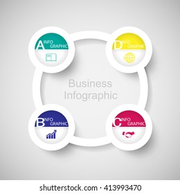 Abstract 3D digital business marketing Infographic.