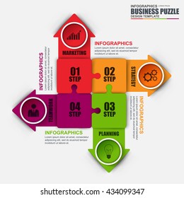 Abstract 3D digital business minimal jigsaw Infographic. Can be used for workflow process, business chart, banner, diagram, number options, work plan, web design.