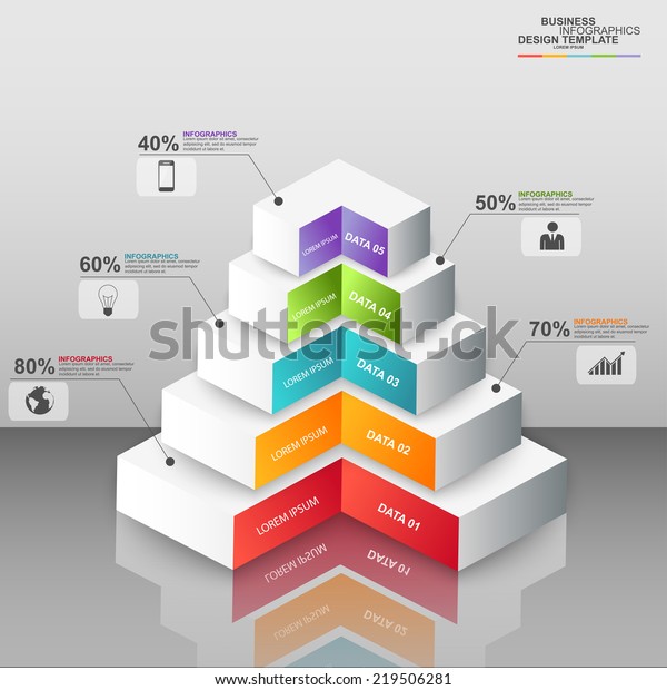 Abstract 3d Digital Business Pyramid Infographic Stock Vector (Royalty