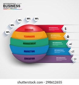 Abstract 3D digital business sphere Infographic. Can be used for workflow processes, banner, diagram, number options, work plan, web design.