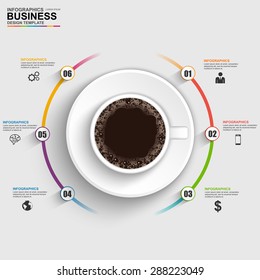 Abstract 3D digital business timeline Infographic