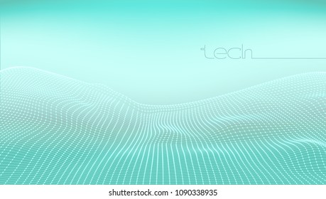 Abstract 3D Digital Grid Terrain Landscape Background. EPS10 Vector