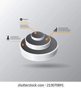Abstract 3D digital illustration black Infographic. Vector illustration can be used for workflow layout, diagram, number options, web design. vector pyramid chart