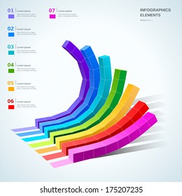 abstract 3d digital illustration graph set 