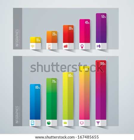 Abstract 3D digital illustration graph. Vector illustration can be used for workflow layout, diagram, number options, web design. 