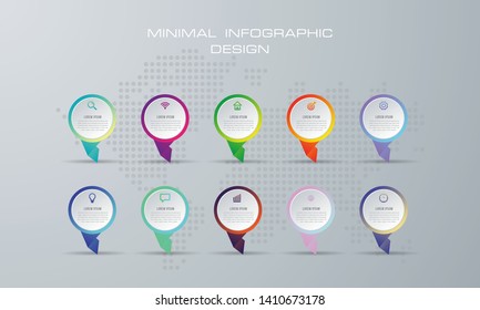 Abstract 3D digital illustration Infographic. used for workflow layout, diagram, number options, web design. - Vector